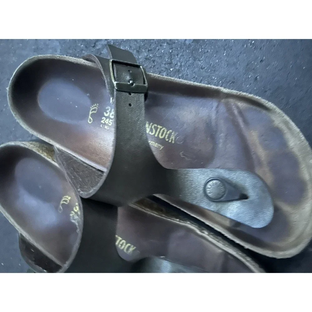 Womens Birkenstock Gizeh Style Bronzo Brown Color T-Strap Size 38 L7 M5 - Picture 7 of 7